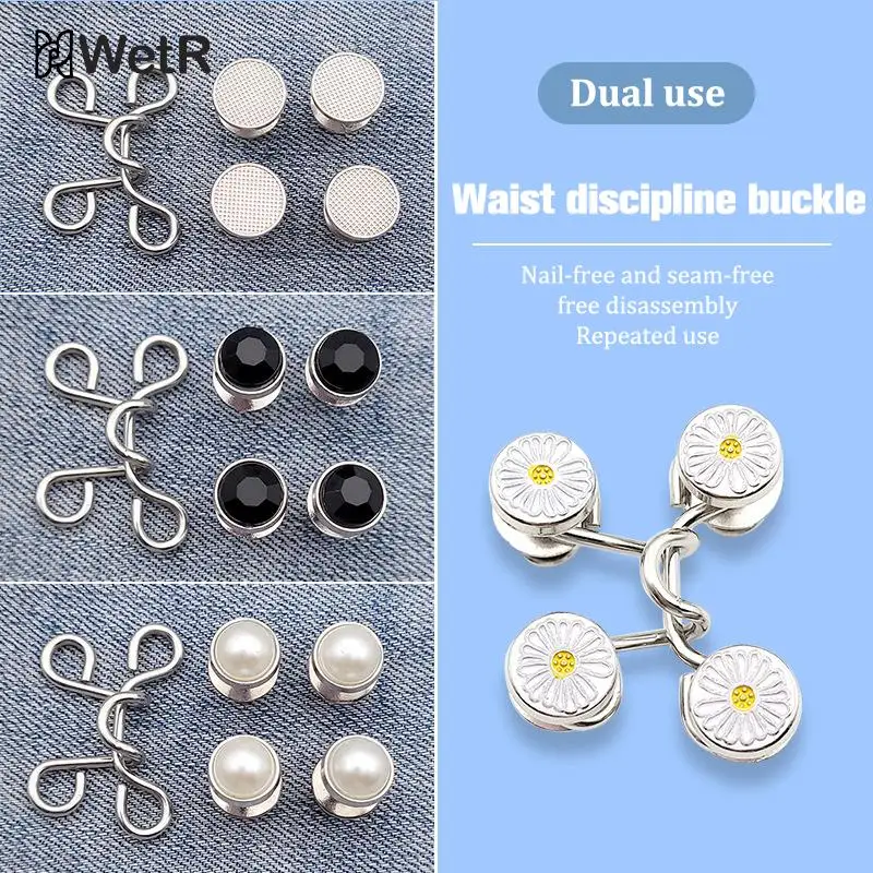 

Adjustable Women Skirt Pants Jeans Waist Clip Metal Pins Clothing Accessories Sewing Women's Brooch Set Tighten Waist Brooches