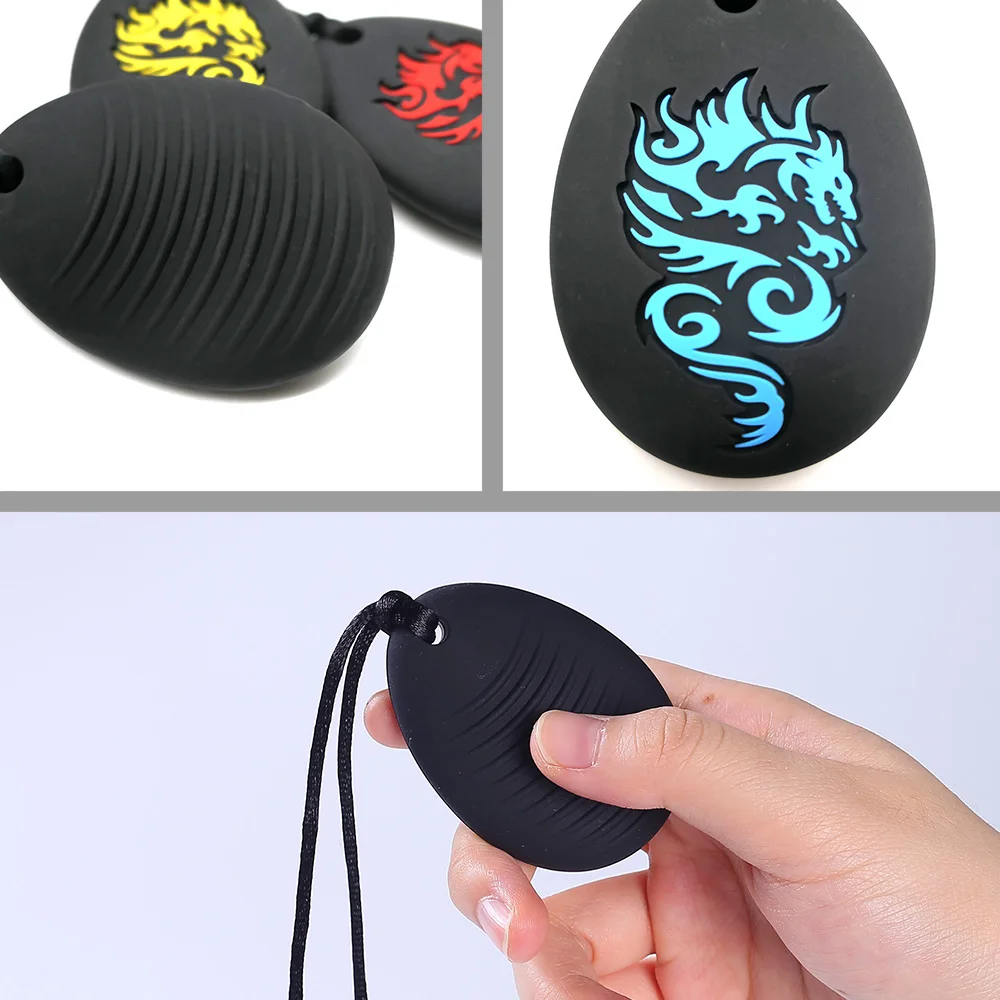 Kids Sensory Stones Fidget Toy, Soft Silicone Textured Worry Stone Pendant for Stress Relief