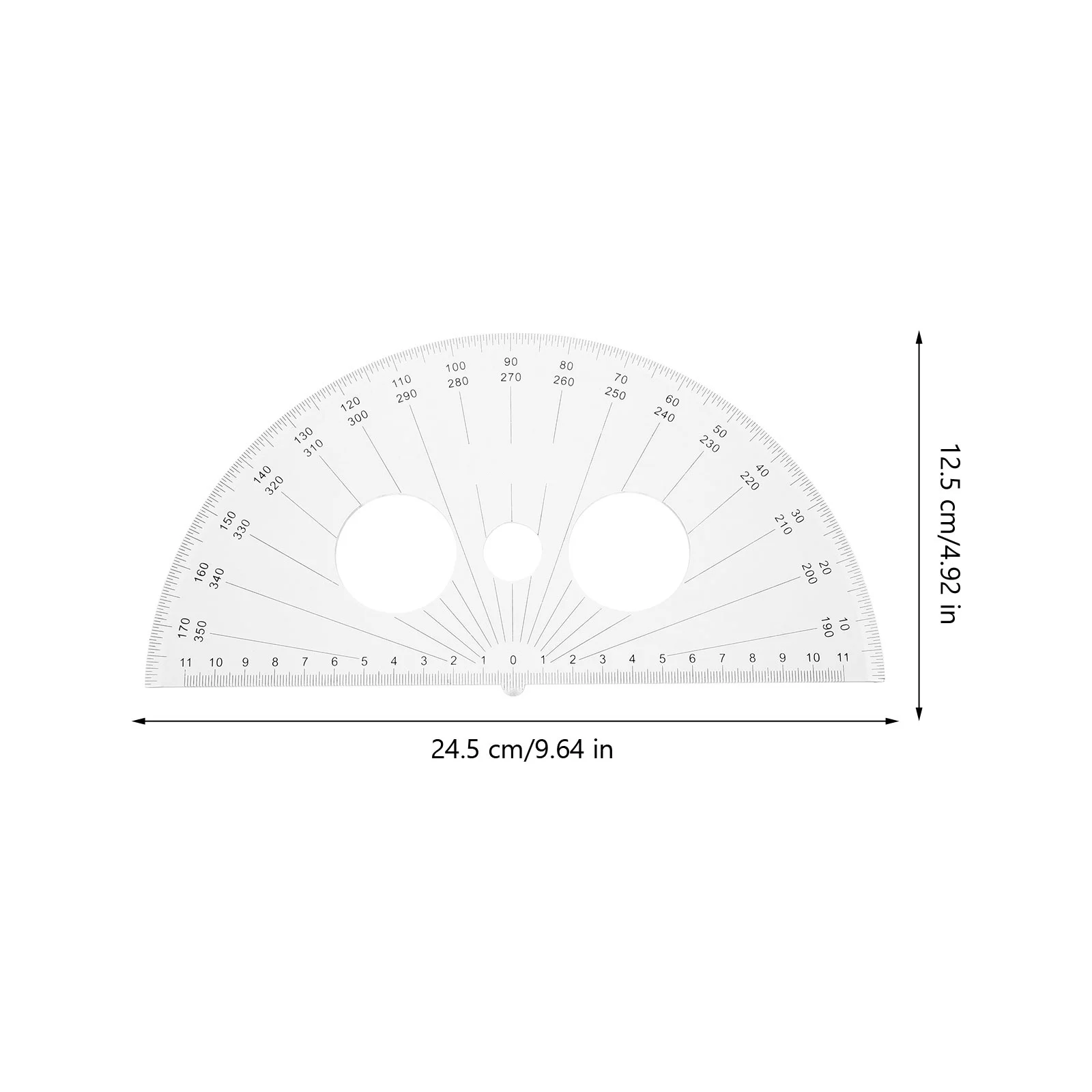 Plastic Transparent Ruler Protractor Triangle Ruler Protractor Stationery for School Half Circle Ruler Student Tape Drawing