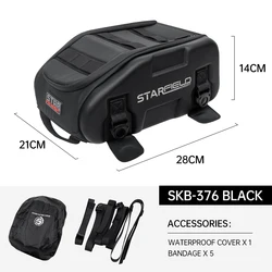 Multifunctional Waterproof Motorcycle Tail Bag with Large Capacity (Black)
