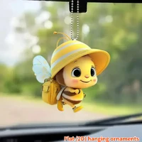 Cute Little Wasp Car Rear View Mirror Holder, Bee Car Hanging Ornament, A Gift for Bee Lovers, Automotive Interior Decorations 1
