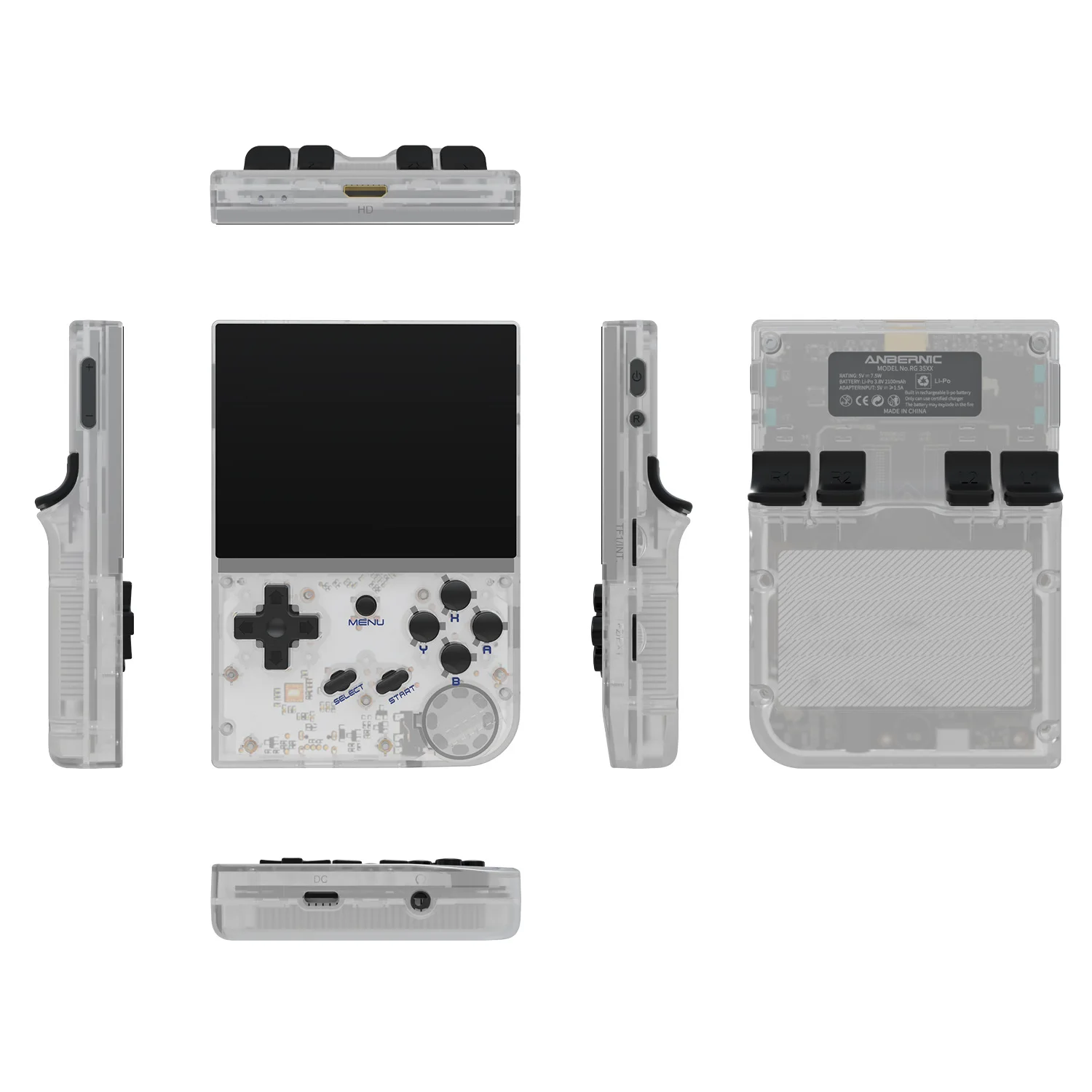 Anbernic Ʈ  ܼ, ޴ 3.5 ġ IPS ũ,  ī , 128G 30000 ,  ̴ ޴ ܼ, RG35XX