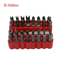 33 - Piece Security Bit Set with Magnetic Extension Holder and Quick Release (B Hollow)