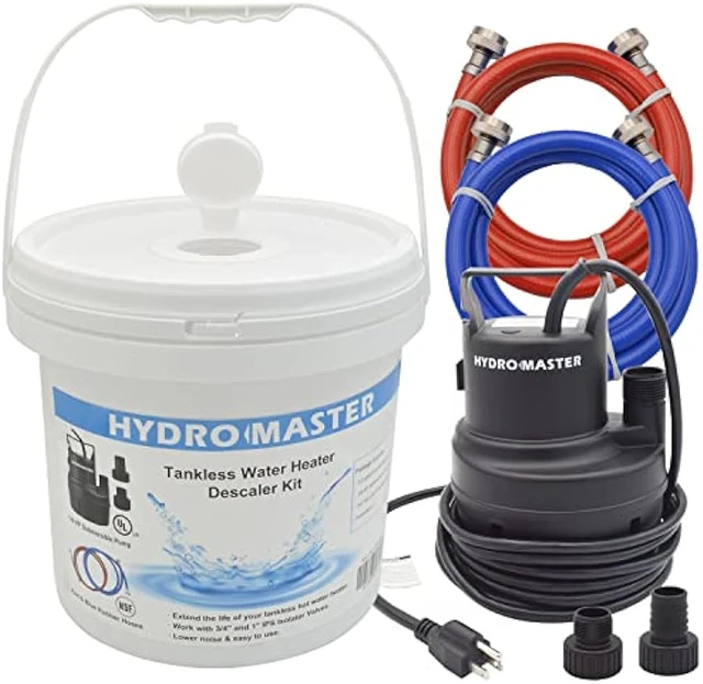 Tankless Water Heater Flush kit,Includes 1/6HP Pump, 3.2 Gallon Pail With  Screw Top Lid, Two 3/4-inch GHT x 6 FT Color - AliExpress