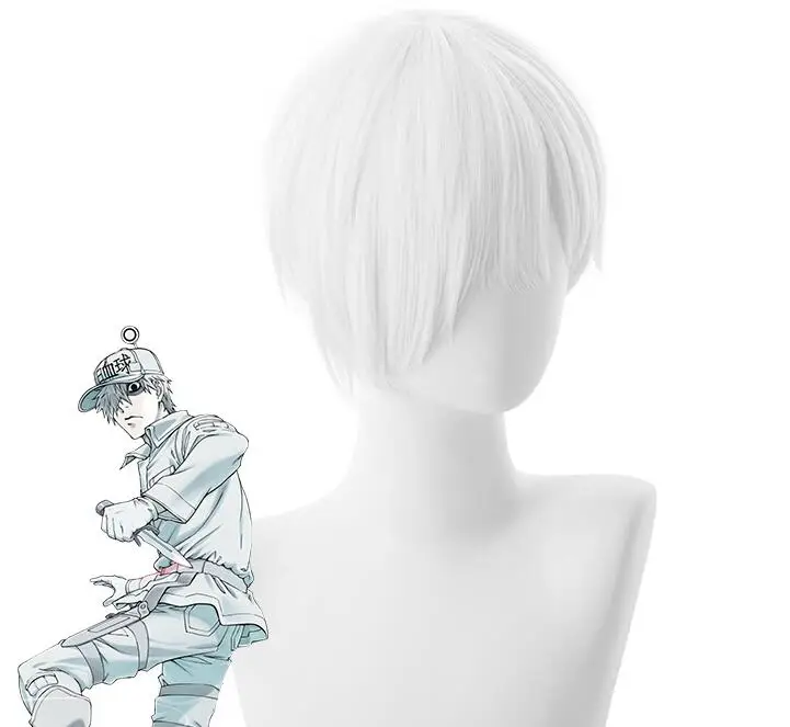 

Парик для косплея Hataraku Saibou, термостойкий, с клетками, с белыми кровяными клетками, для мужчин и женщин, 25 см