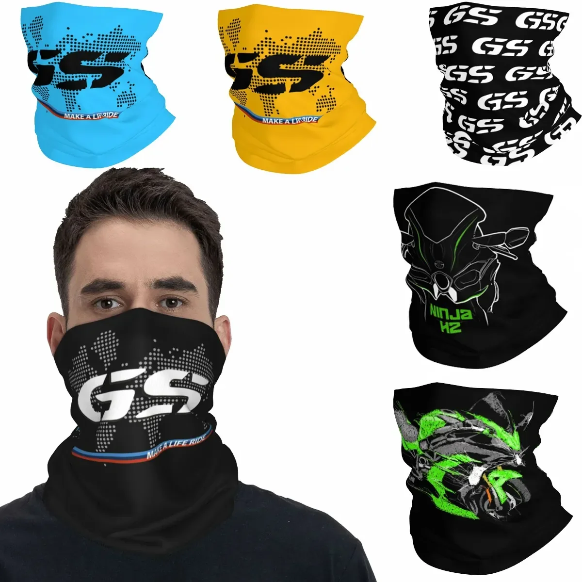 Motorcycle GS World Map Racing Bandana Neck Gaiter Printed Moto Motorbike Enduro Race Mask Scarf Multi-use Headband For Riding