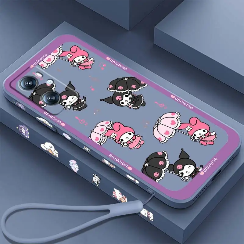 

Kuromi Cinnamoroll Melody Phone Case For OPPO Find X6 X5 X3 A98 A96 A94 A93 A77 A76 A74 A72 A57 A53S A16 5G Liquid Left Rope