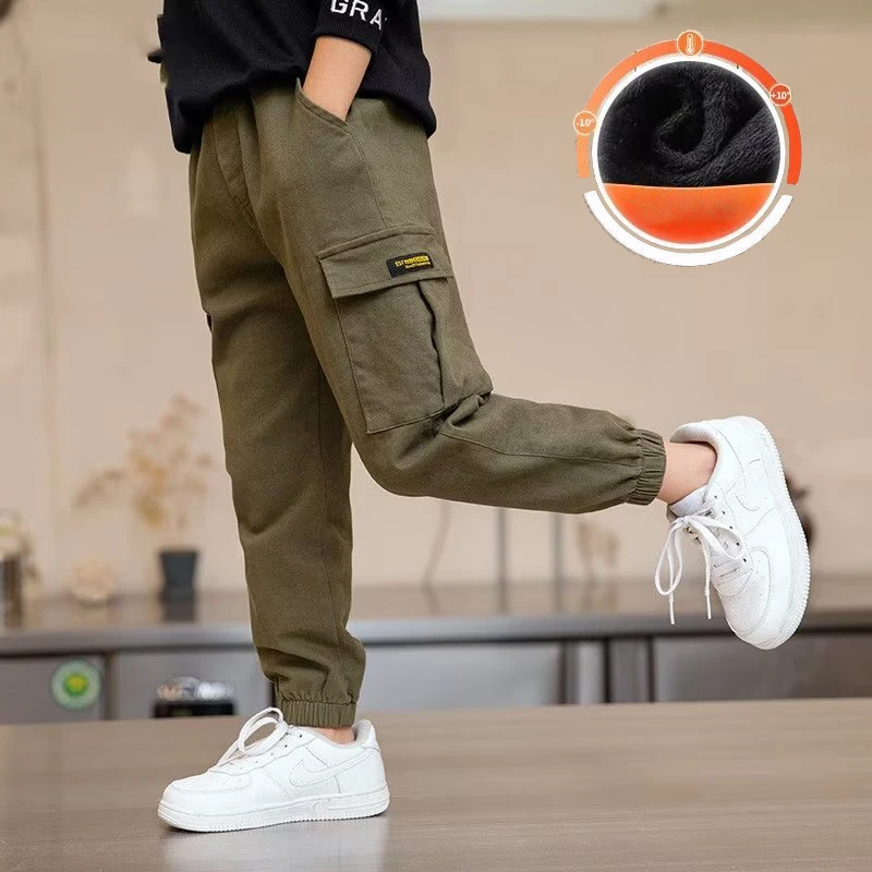 Children's Spring And Autumn Workwear Pants Fashionable And Handsome Boys' Autumn Winter Clothing Trendy Pants Big Boys