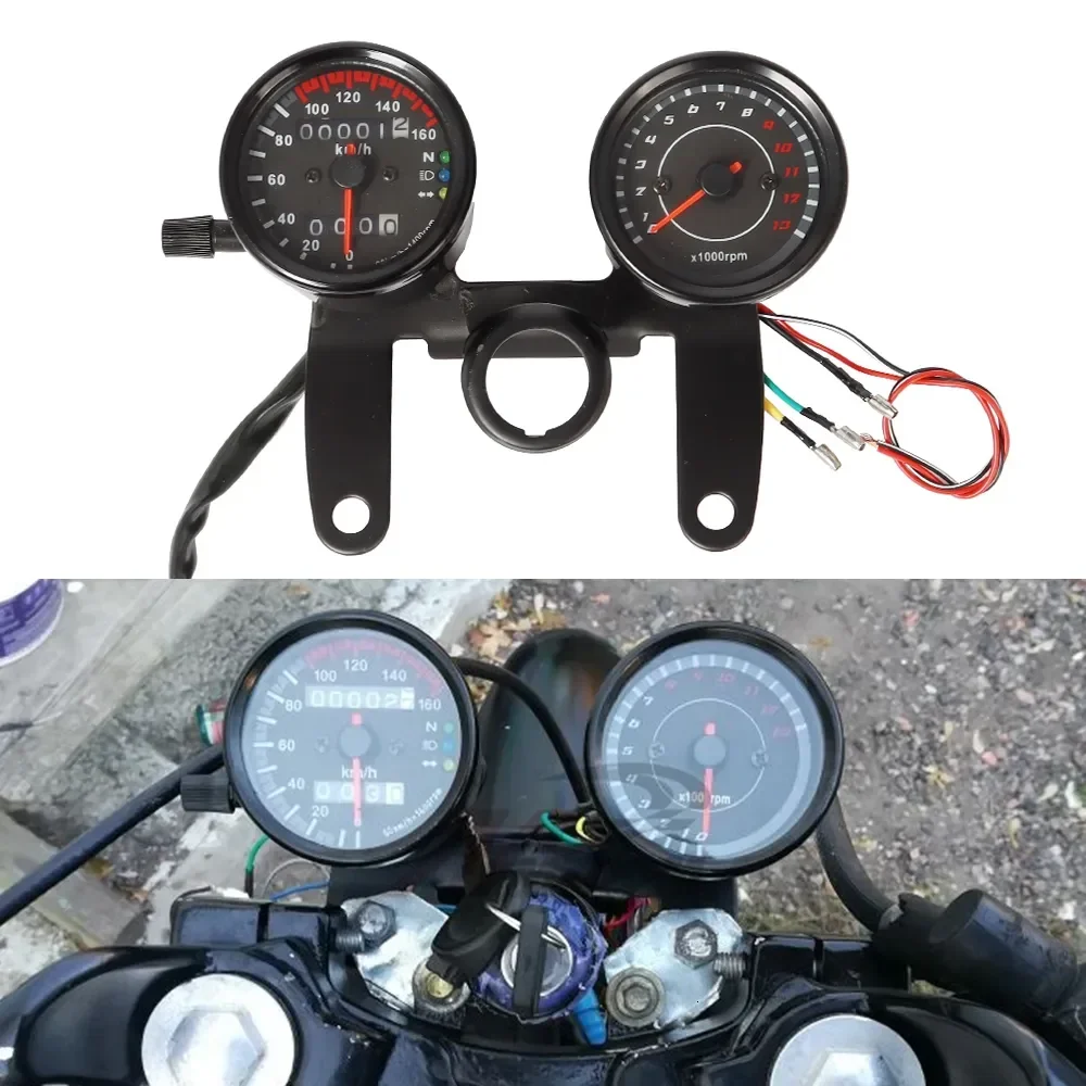 

Snelheidsmeter Kilometerteller Gauge 0~160 km/h13000 RPM LED Instrument Universal Motorcycle Speedometer Odometer Motorfiets
