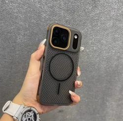 Ultra - Thin Breathable Heat Dissipation Magnetic Frosted Anti - Drop Summer Phone Case - iPhone 14 (Black)