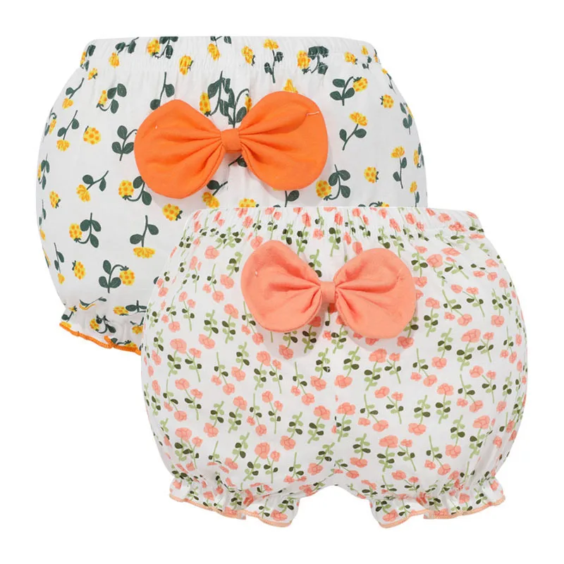 Baby Girl Shorts Cotton Kids Infant Fashion Stripe Bow Panties For 6-24 Months Children High-Quality Underpants 2 Piece/Lot baby cotton panties