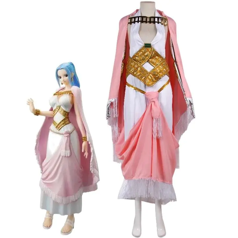 

Anime Vivi Princess Cosplay Costumes Elegant Pink Cloak Dresses Halloween Party Outfits