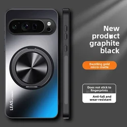Hard Matte Ring Stand Magnetic Protective Back Cover Case for Google Pixel 9 (Black)