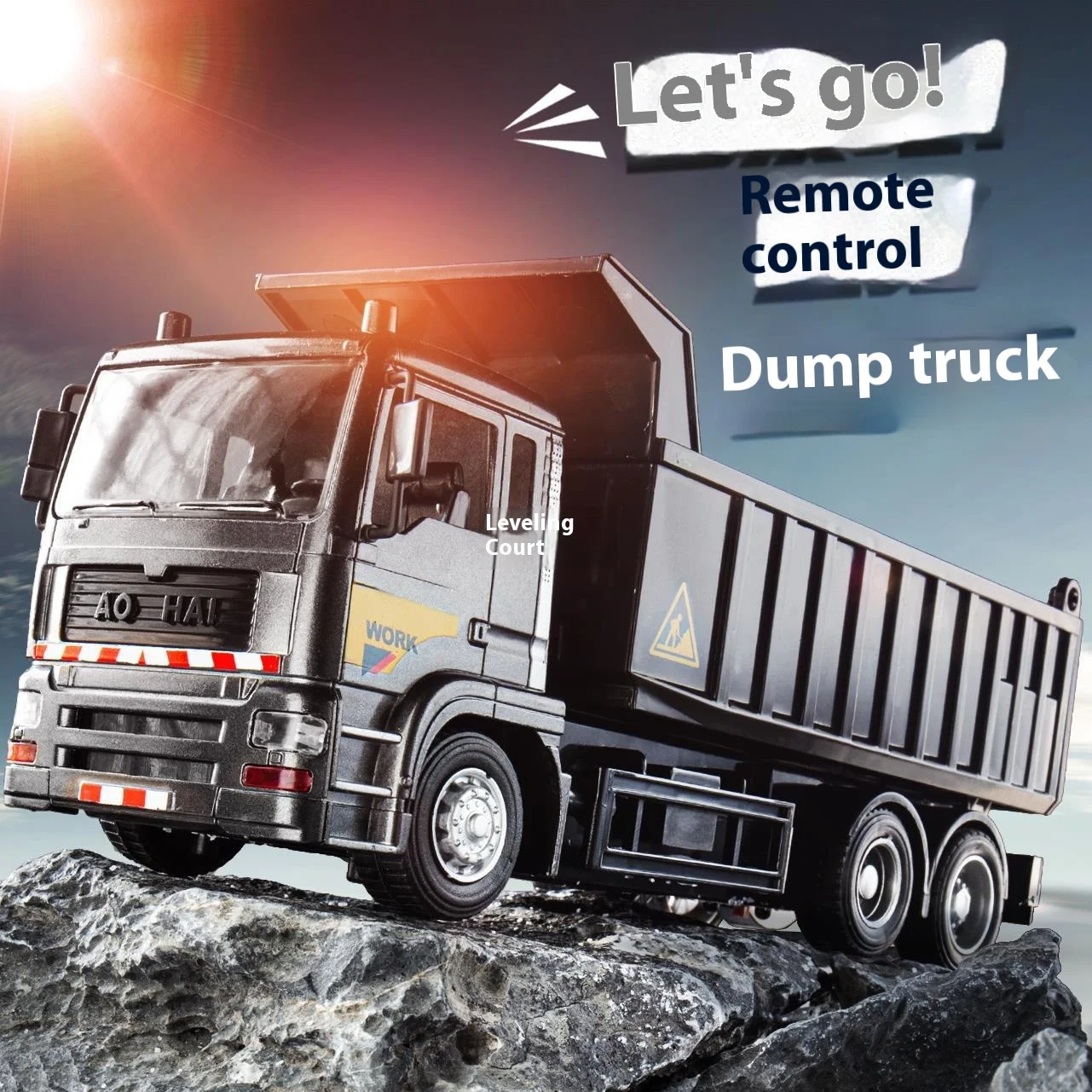 In Stock New Black Remote Control Car Large AlloyDump Truck Engineering Truck Boy Toy  Rc Dump Truck Birthday Surprise Gift 3