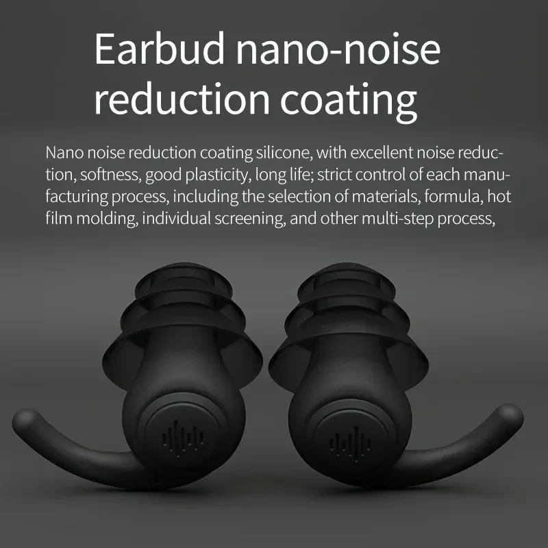 1 Pair Soft Silicone Noise Cancelling Earplugs Anti-noise For Concerts Sleeping Swimming Reusable Waterproof