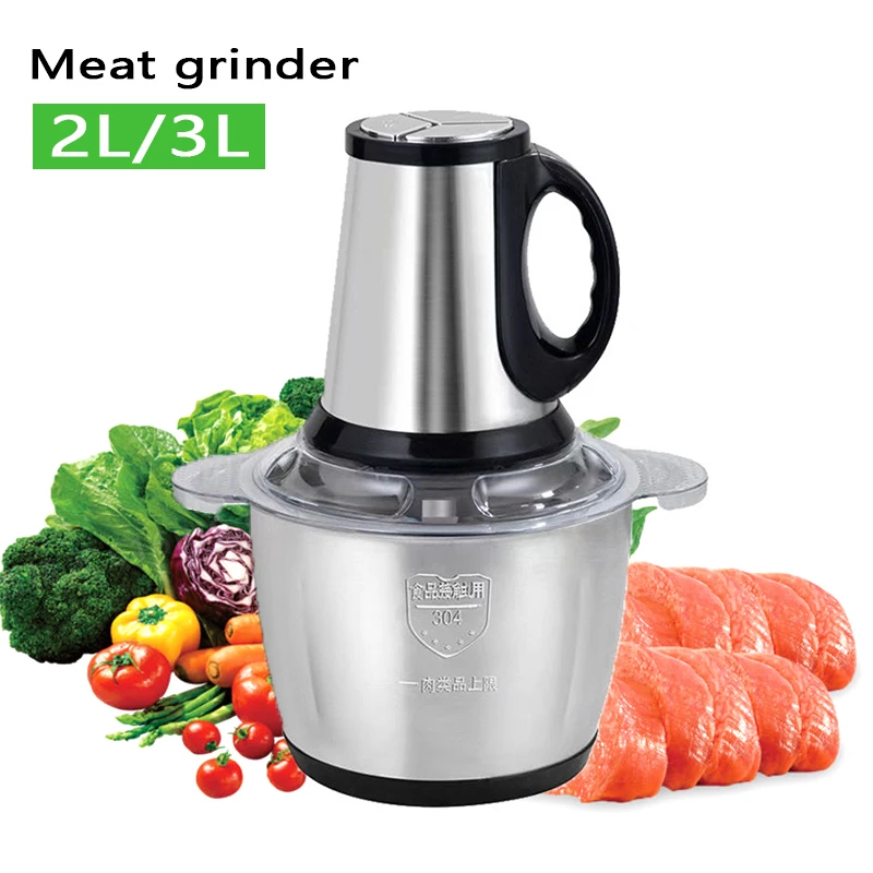 Meat grinder household electric stainless steel automatic Large Capacity high-power cutting Food Processor Chopper
