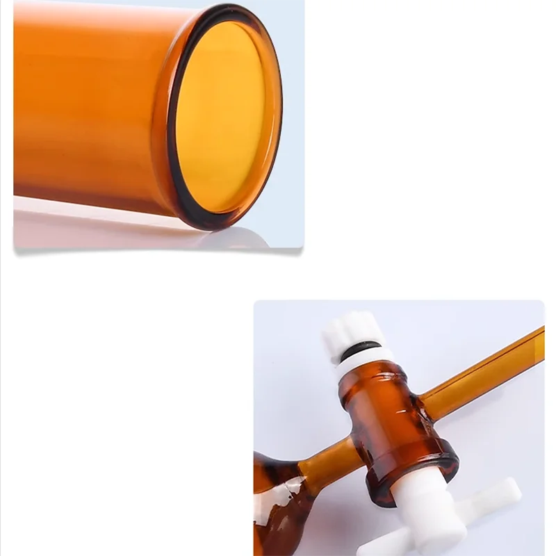 다크 브라운 크로마토그래피 컬럼, 이온 교환 컬럼, 필터 컬럼, 표준 포트 PTFE 유리 컬럼