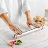 Adjustable Stainless Steel Rolling Pin Silicone Baking Mat Dough Roller 4 Removable Thickness Ring Cake Pizza Pastry Baking Tool
