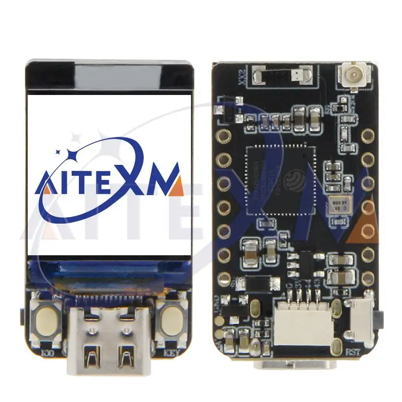 

T-QT V1.1 ESP32-S3 GC9107, 0,85 дюймовый модуль ЖК-дисплея, макетная плата, Wi-Fi, Bluetooth, полноцветный экран IPS 128*128