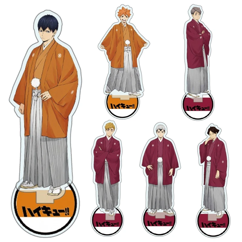 

Haikyuu!! Acrylic Desk Stand Figures Models Volleyball Teenagers Figures Plate Holder Cake Topper Activities Table Decor