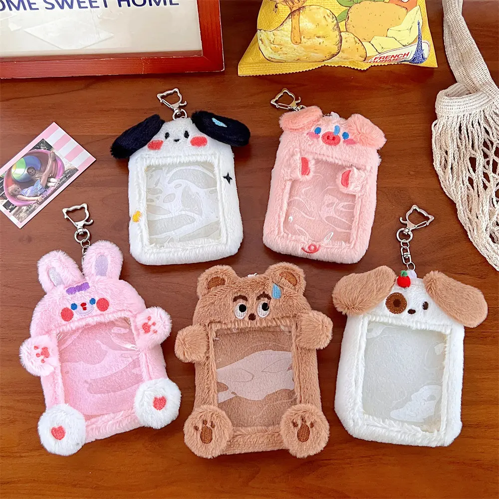 

Cute Cartoon Plush Card Holder For Id Cards Access Control Bus Meal Cards Work Permits Campus Photo Display Pendant