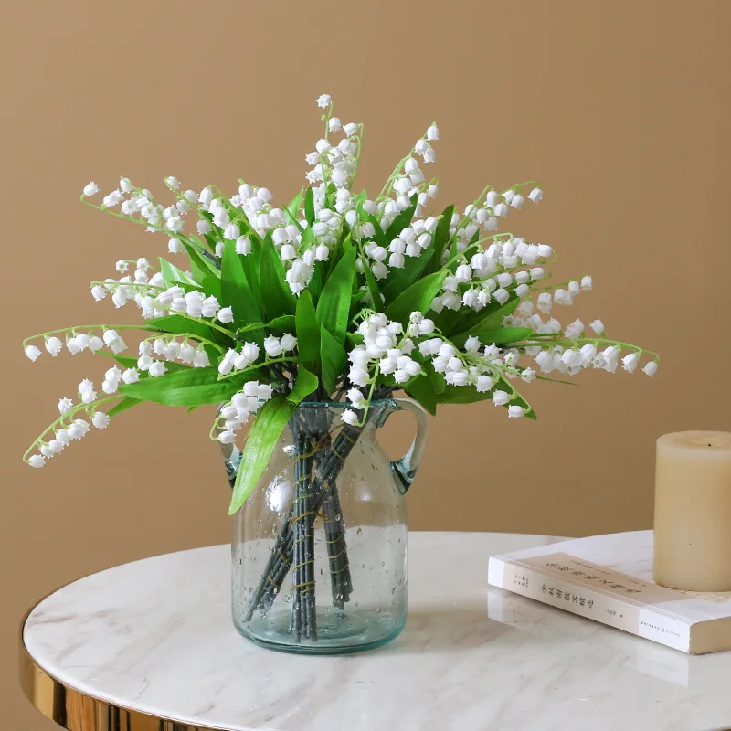 

5PCS Simulation Lily of the Valley Small Fresh Bridal Bouquet Home Living Room Simple Wedding Decoration Photo Props