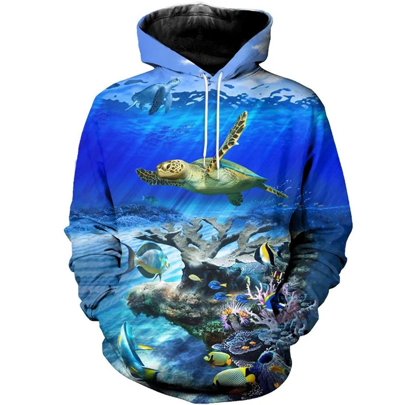 

Spring Autumn New Hoodie Men Ladies Kids Animal Beautiful 3D Printing Turtle Hoodie Fashion Casual Hoodie Street Men