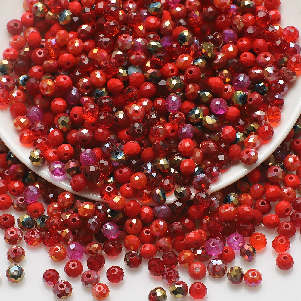 Mix Farbe 2/3/4/6/8/10/12MM Rondelle Österreich Facettierte Kristallglasperlen Runde lose Distanzperlen für die Schmuckherstellung – Detail 9