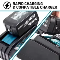 Batterie Makita 18V 6,0Ah, batterie lithium-ion rechargeable d'origine, batterie de remplacement 18V 6000mAh BL1860 BL1850 BL1860B 3
