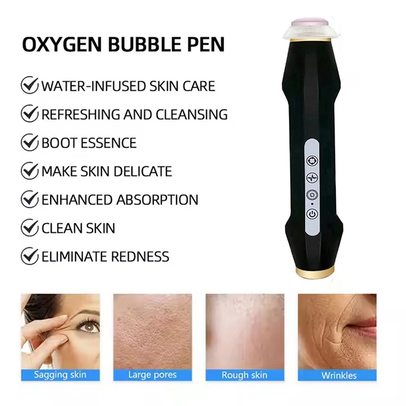 Newest Handheld Rechargeable CO2 Oxygen Bubble Device Exfoliate Oxygen Facial Machine Wrinkle Removal Portable Beauty Device