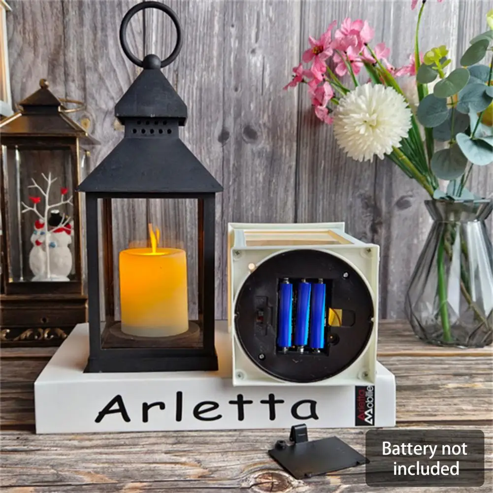 Lantern Ornaments Vintage LED Candle Emitting Color:Black 5