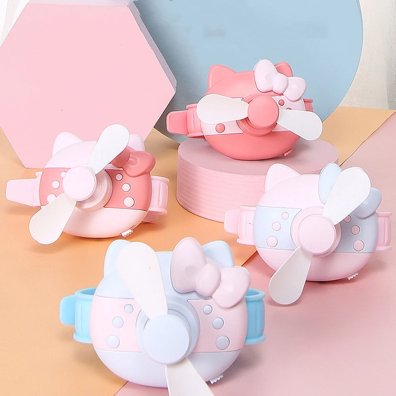 

Sanrio Kawaii Anime Hello Kitty Cute Cartoon Character Girly Heart Ktcat Portable Personality Wrist Fan Toys for Girls Kid Gift