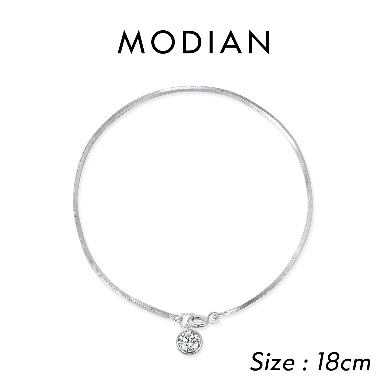 موديان 925 فضة ثعبان سلسلة سوار الذهب الأبيض تألق...