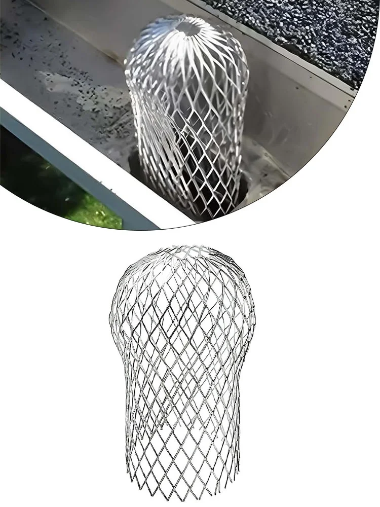 1pcs 17x10cm Rain Gutters Roof Guard Filters Expand Aluminum Filter Strainer Stops Blockage Leaf Drains Debris Drain Net Cover gutter leaf guard