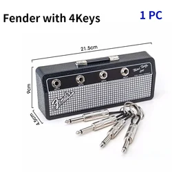 Vintage Amp-Inspired Guitar Wall Mount Key Holder - Home Decor Gift (Fender with 4Keys)