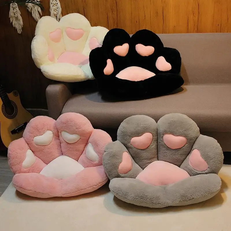 

Cute Cat Paw Back Pillows Plush Chair Cushion Animal Child Seat Cushion Chair Cute Cozy Seat Pad For Girl Gift, Dining Decorate