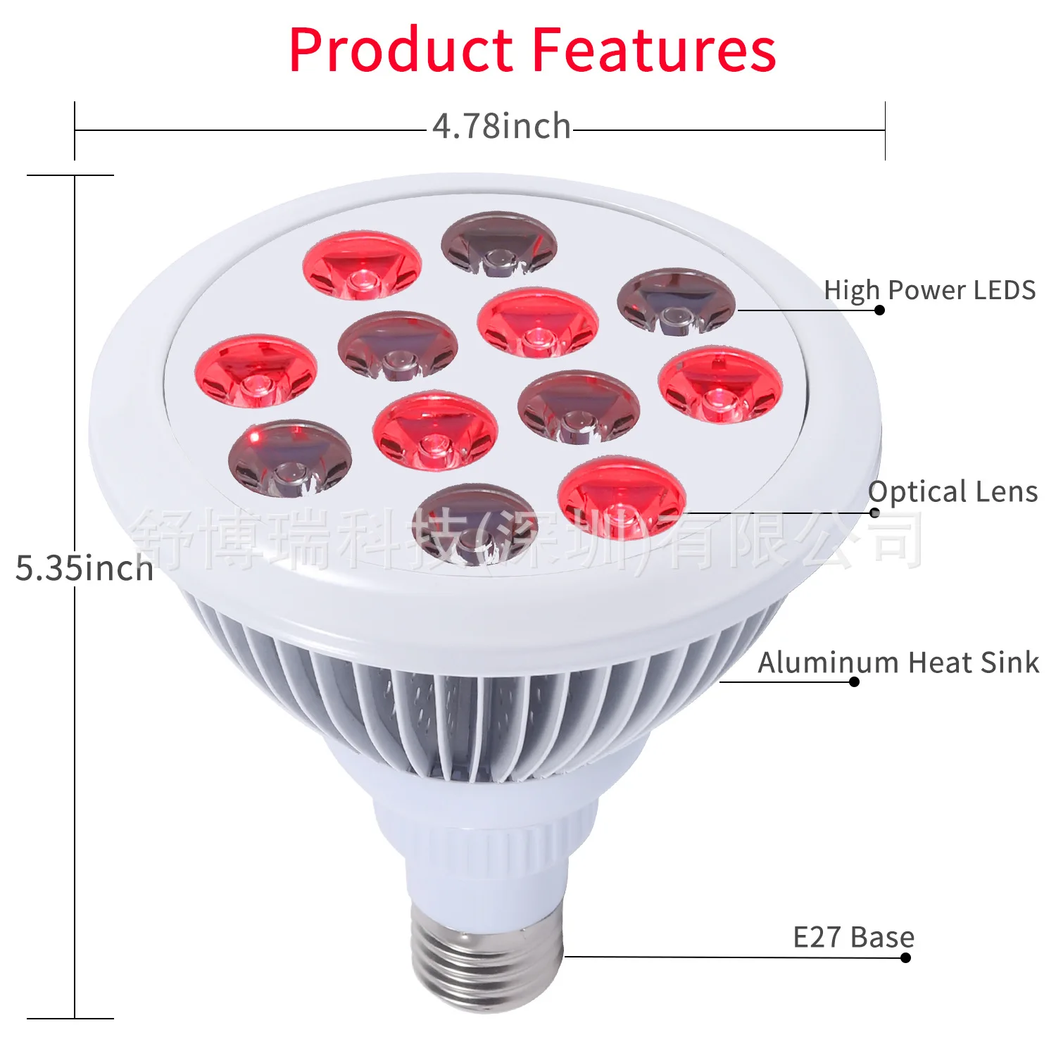 24W Red Infrared LED Baking Light 660nm850nm Phototherapy LED Light Beauty Devices Without Bracket