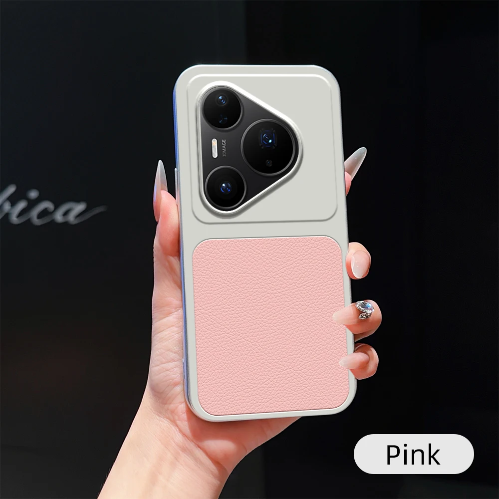 Luxury Leather Matte Back Cover with Lens Protection