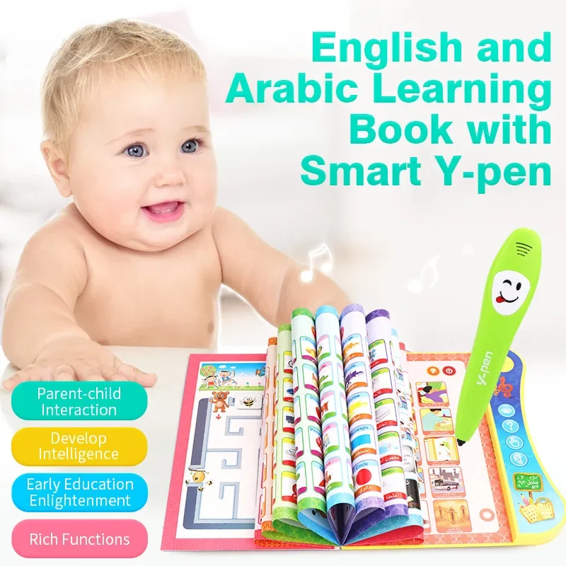 Arabic English Bilingual Version E-book with  Pen Point Reading Children's Early Education Learning Language Voice Book Toy 4