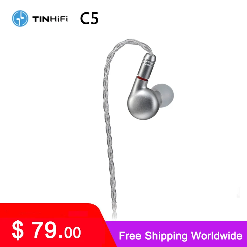 

TINHIFI C5 HiFi Audiophile IEM Customized Balanced Armature Driver Earphone In Ear Monitor 0.78mm 2Pin CNC Aluminum Material