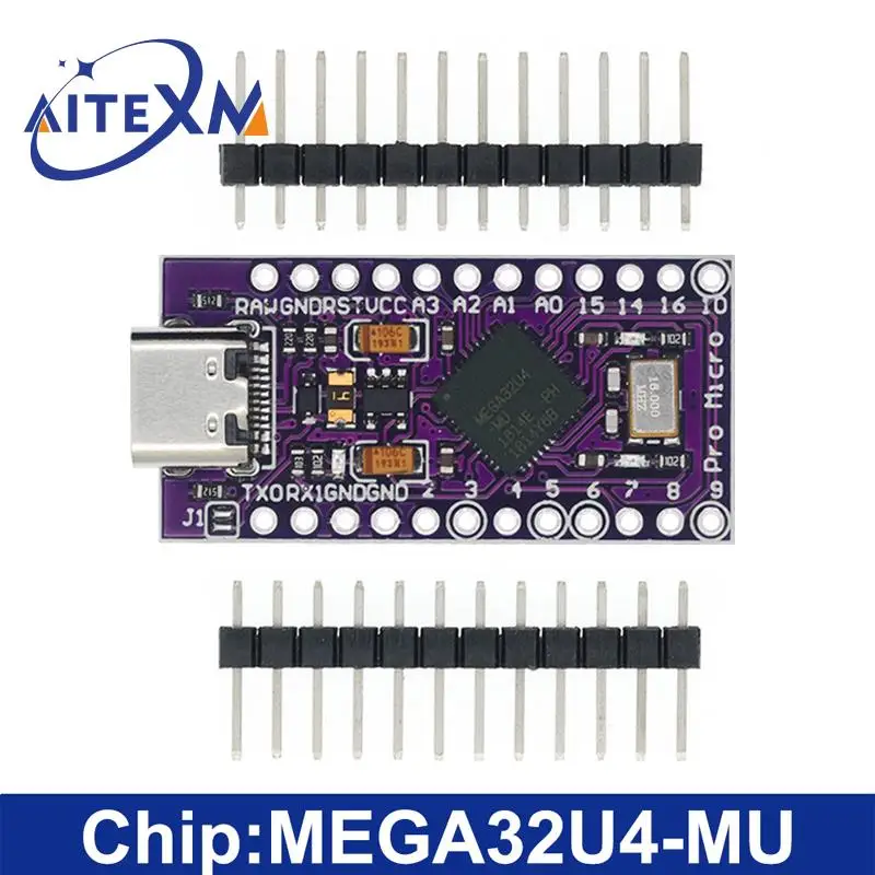 Pro Micro ATMEGA32U4 5V/16MHZ module avec le chargeur de démarrage pour arduino MINI USB/Micro USB avec en-tête à 2 rangées de broches pour arduino