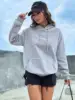 Solid Color Casual Hoodie For Female Pocket Creative Hoody All-Match Street Clothes Womens Fleece Unisex Pullovers 1