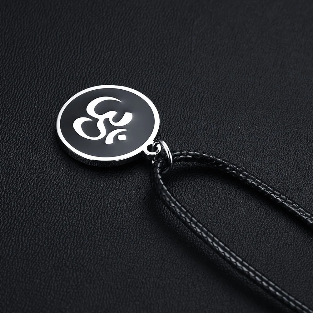 

Om Pendant Necklace With Strap Round Pendant Necklace Yoga Necklace Jewelry For Man