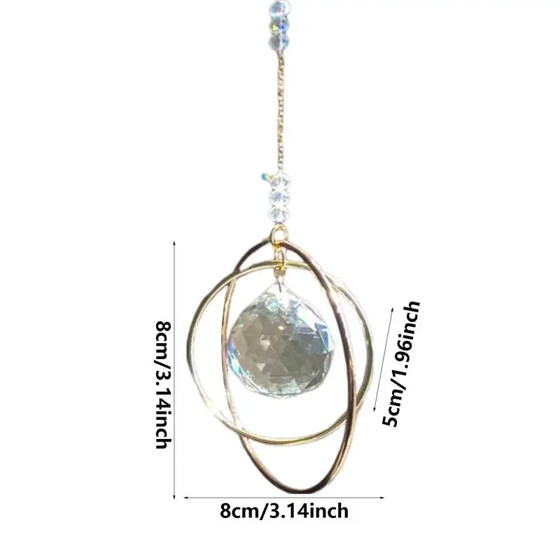 Crystals Wind Chime Suncatcher Golden Butterfly Pendant Rainbow Prism Stained Glass Ornament Chakras Crafts Home Garden Decor sun catcher sun catchers