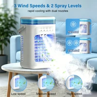 Ventilateur Climatiseur Portable USB, Ventilateur Humidificateur d'Air pour Bureau, Refroidisseur d'Air Portable pour la Maison, Ventilateur de Refroidissement de Bureau avec Veilleuse 3