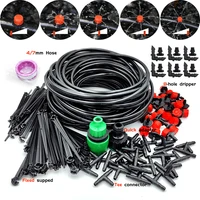 Garden 1/4'' Drip Irrigation Kit Automatic Watering System Nozzles for Farmland Bonsai Plant Flower Vegetable Greenhouse