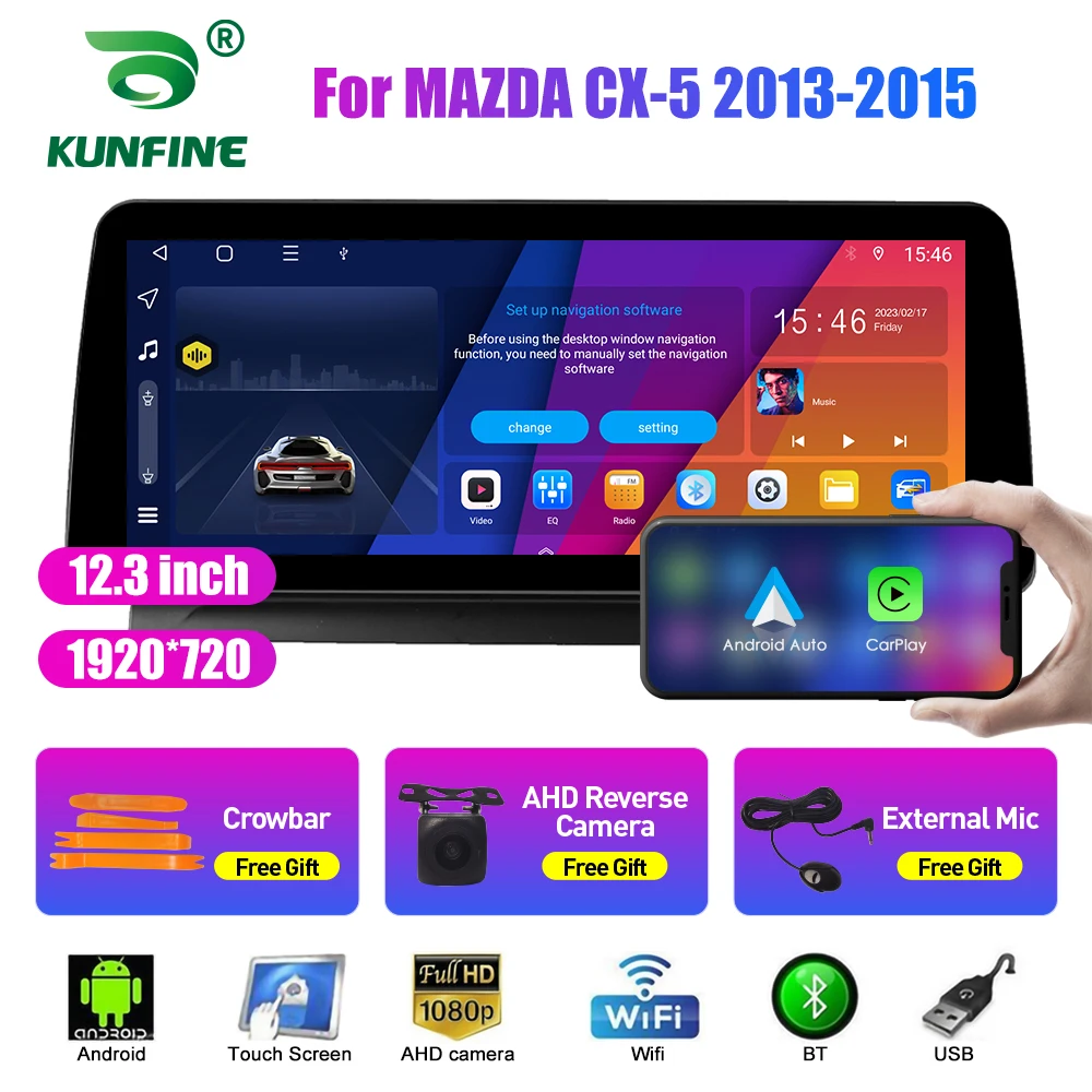 

12,3 дюймовый In-cell QLED экран автомобильное радио для MAZDA CX-5 2013-2015 Android Восьмиядерный Автомобиль Стерео DVD GPS навигация Carplay