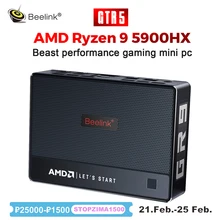 Beelink GTR5 Mini Pc Amd Ryzen 9 5900HX Windows 11 Mini Pc Kingston DDR4 32G Ram 500Gb Ssd wifi 6E Bt Gaming Pc Computer Vs SER3