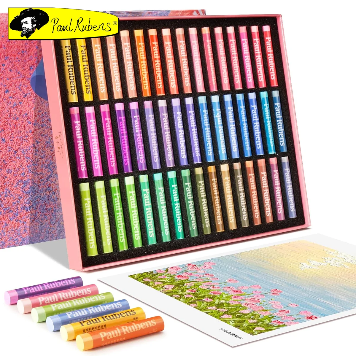 Paul Rubens 마카롱 오일 파스텔 세트, 부드러운 무독성 전문 페인팅 미술 용품, 아티스트 학생 및 어린이용, 48 색 