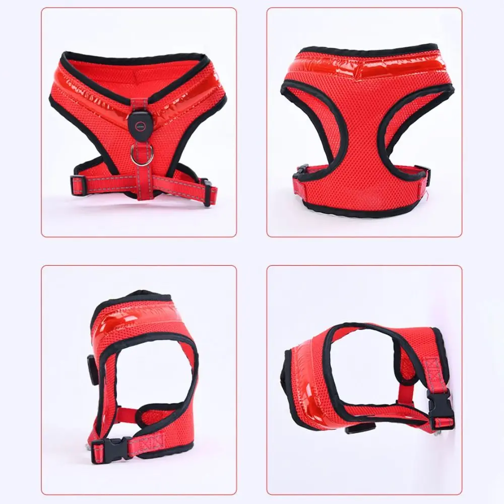 Pet Dog Supplies Luminous Pet LED Harness Breathable Rechargeable Dog Traction Harness Waterproof Dog Vest Walking The Dog